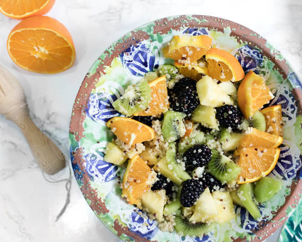 Frutas frescas + quinoa!
